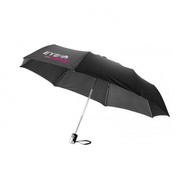 Logo trade promotional merchandise picture of: 21.5" Alex 3-Section auto open and close umbrella, black