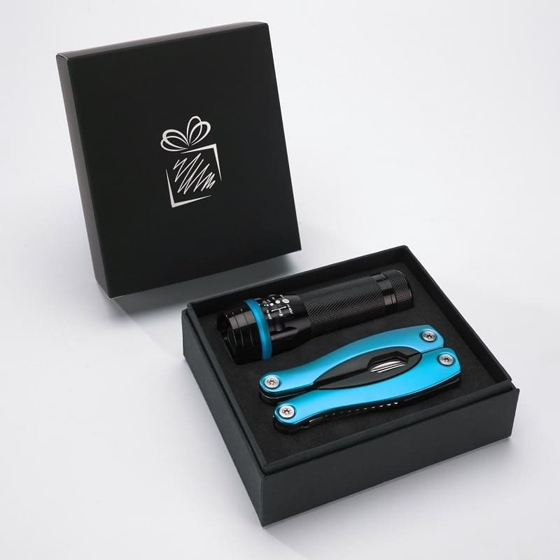 Logotrade promotional items photo of: Gift set Colorado II - torch & large multitool, turquoise