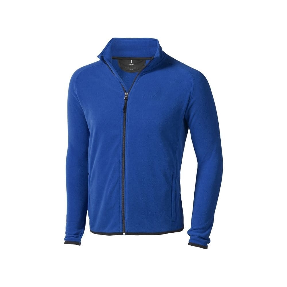 Logo trade promotional giveaway photo of: Fleece Brossard micro fleece full zip jacket, blue