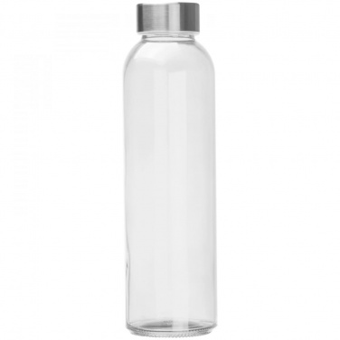 Logo trade promotional items image of: Drinking bottle with grey lid, transparent