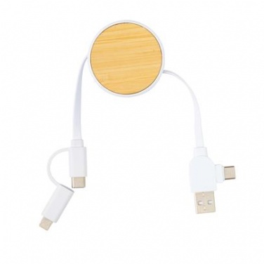 Logo trade promotional products picture of: Ontario 6-in-1 retractable cable, white