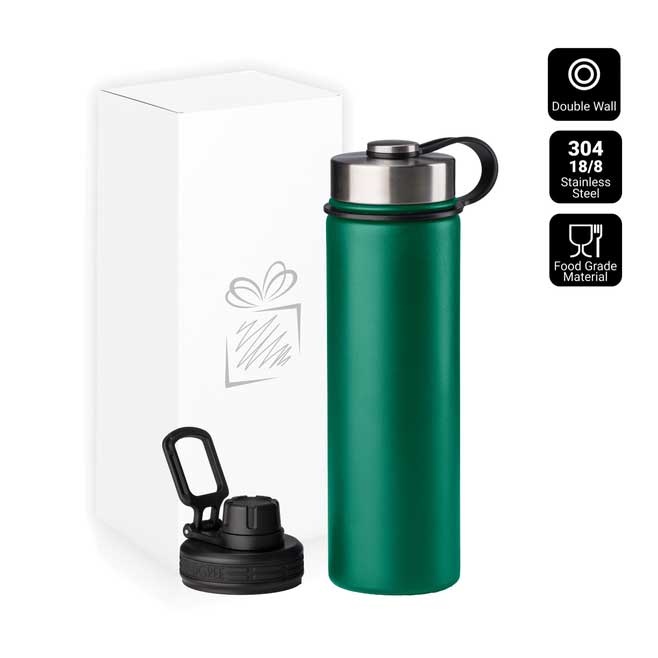Logo trade corporate gifts image of: Nordic Thermal Mug, 650 ml, with 2 lids, green