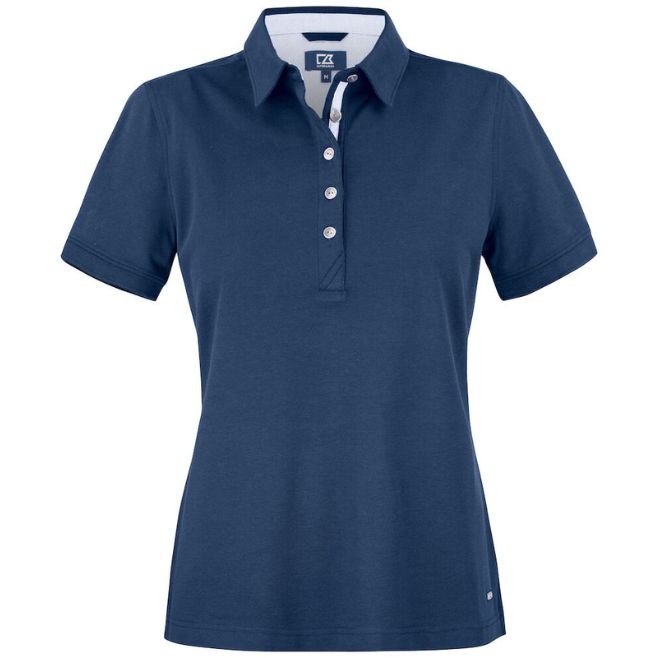 Logo trade promotional merchandise image of: Advantage Premium Polo Ladies, navy blue