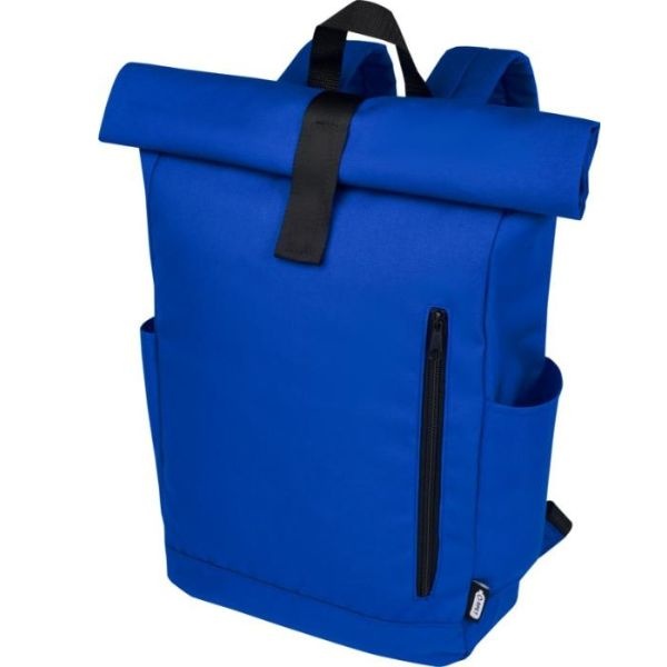 Logo trade business gifts image of: Cool Byron 15.6" roll-top backpack 18L, blue