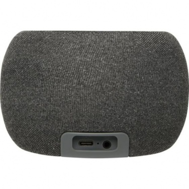 Logo trade promotional giveaway photo of: Ecofiber bamboo Bluetooth® speaker and wireless charging pad, grey