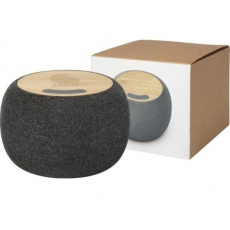 Ecofiber bamboo Bluetooth® speaker and wireless charging pad, grey