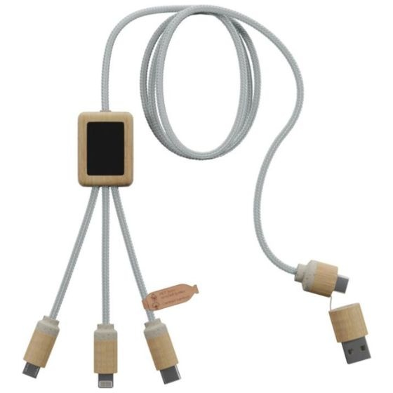 Logotrade corporate gift picture of: SCX.design C49 5-in-1 charging cable, light brown