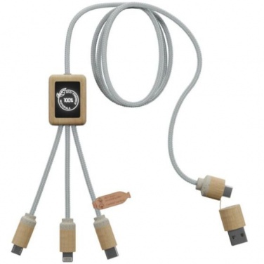 Logo trade promotional products image of: SCX.design C49 5-in-1 charging cable, light brown