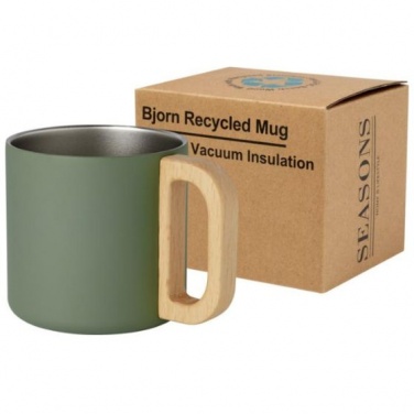 Logo trade promotional giveaways picture of: Bjorn 360 ml RCS certified recycled stainless steel mug, green