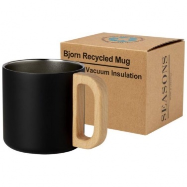 Logotrade promotional item picture of: Bjorn 360 ml RCS certified recycled stainless steel mug, black