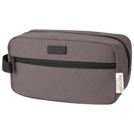 Logo trade promotional giveaways picture of: Joey GRS recycled canvas travel accessory pouch bag 3,5 l, grey