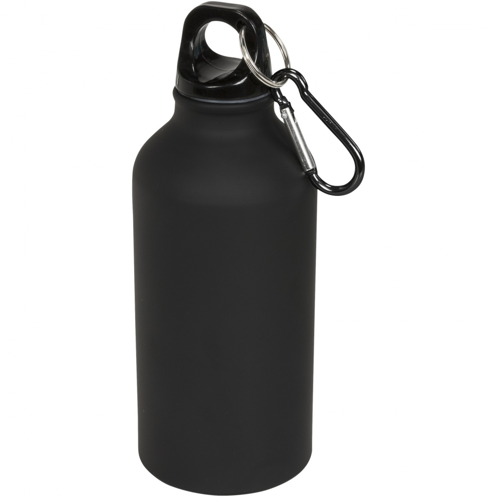 Logo trade promotional gifts picture of: Oregon 400 ml matte water bottle with carabiner