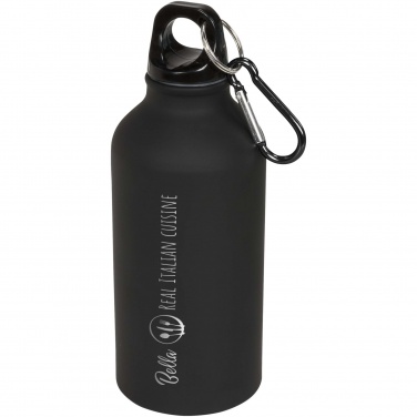 Logotrade promotional merchandise image of: Oregon 400 ml matte water bottle with carabiner