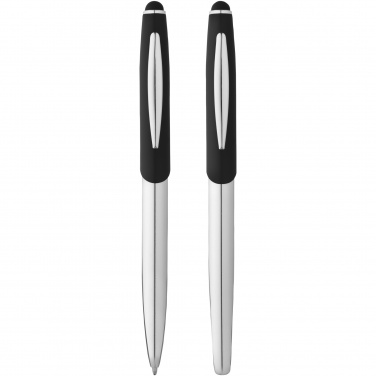Logo trade advertising products image of: Geneva stylus ballpoint pen and rollerball pen set