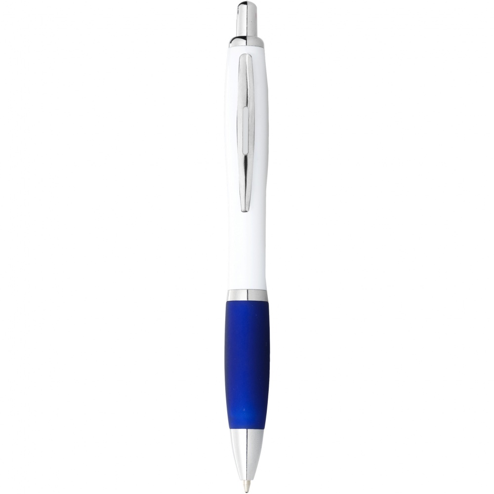 Logotrade promotional gift picture of: Nash ballpoint pen white barrel and coloured grip