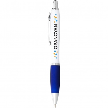 Logo trade corporate gifts picture of: Nash ballpoint pen white barrel and coloured grip