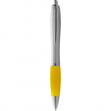Logotrade promotional giveaway image of: Nash ballpoint pen silver barrel and coloured grip