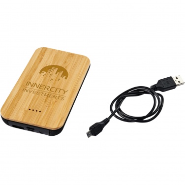 Logo trade promotional merchandise picture of: Future 6000 mAh bamboo/fabric wireless power bank