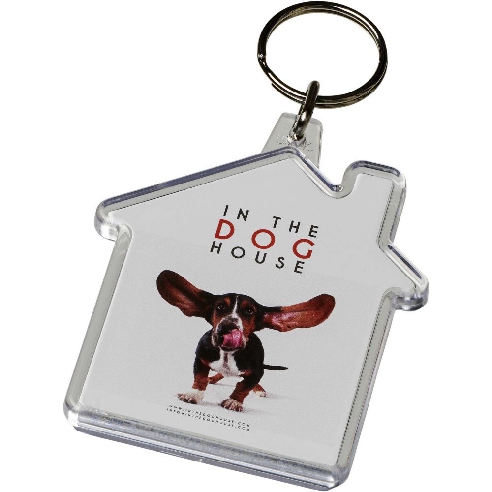 Logo trade promotional merchandise image of: Combo house-shaped keychain