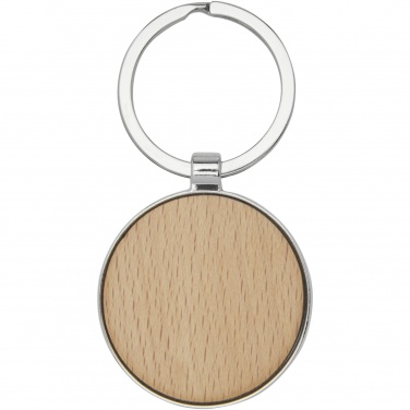 Logo trade promotional giveaway photo of: Moreno beech wood round keychain