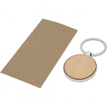 Logotrade promotional products photo of: Moreno beech wood round keychain