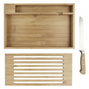 Logotrade advertising product image of: Pao bamboo cutting board with knife