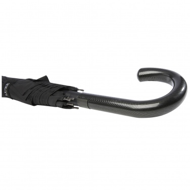 Logo trade promotional product photo of: Fontana 23" auto open umbrella with carbon look and crooked handle