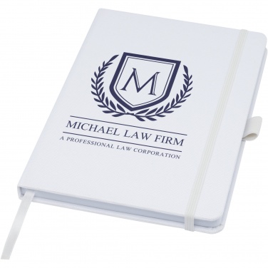 Logo trade corporate gifts picture of: Honua A5 recycled paper notebook with recycled PET cover