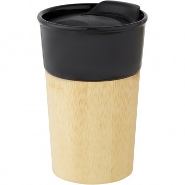 Logo trade advertising products picture of: Pereira 320 ml porcelain mug with bamboo outer wall