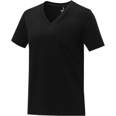 Somoto short sleeve women's V-neck t-shirt , Solid black, XS, colour variant