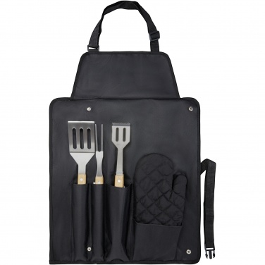 Logo trade advertising products image of: Gril 3-piece BBQ tools set and glove 