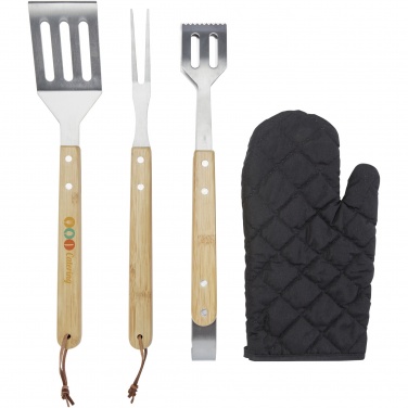 Logotrade advertising product image of: Gril 3-piece BBQ tools set and glove 