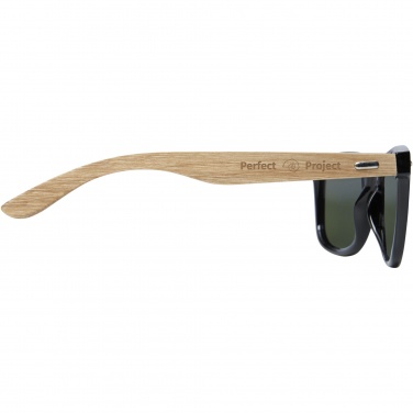 Logo trade advertising product photo of: Hiru rPET/wood mirrored polarized sunglasses in gift box