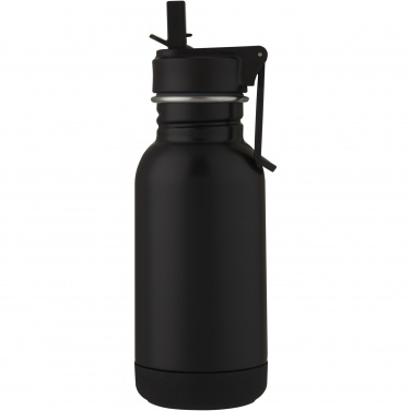 Logo trade promotional giveaway photo of: Lina 400 ml stainless steel sport bottle with straw and loop