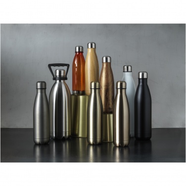 Logo trade business gifts image of: Cove 500 ml vacuum insulated stainless steel bottle with wood print