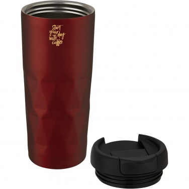 Prism 450 ml copper vacuum insulated tumbler with logo, Red – detail view 3