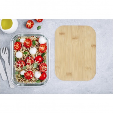 Logo trade advertising products picture of: Roby glass lunch box with bamboo lid