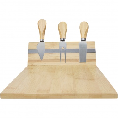 Logo trade corporate gifts picture of: Mancheg bamboo magnetic cheese board and tools