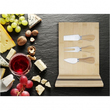 Logotrade corporate gift picture of: Mancheg bamboo magnetic cheese board and tools
