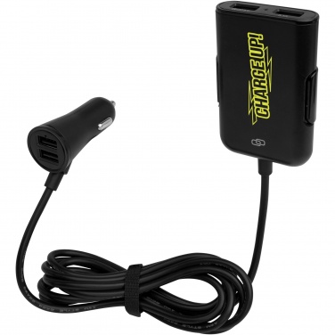 Pilot dual car charger with QC 3.0 and extended back-seat charger with logo – detail view 5