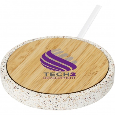 Logotrade promotional product picture of: Terrazzo 10W wireless bamboo charging pad