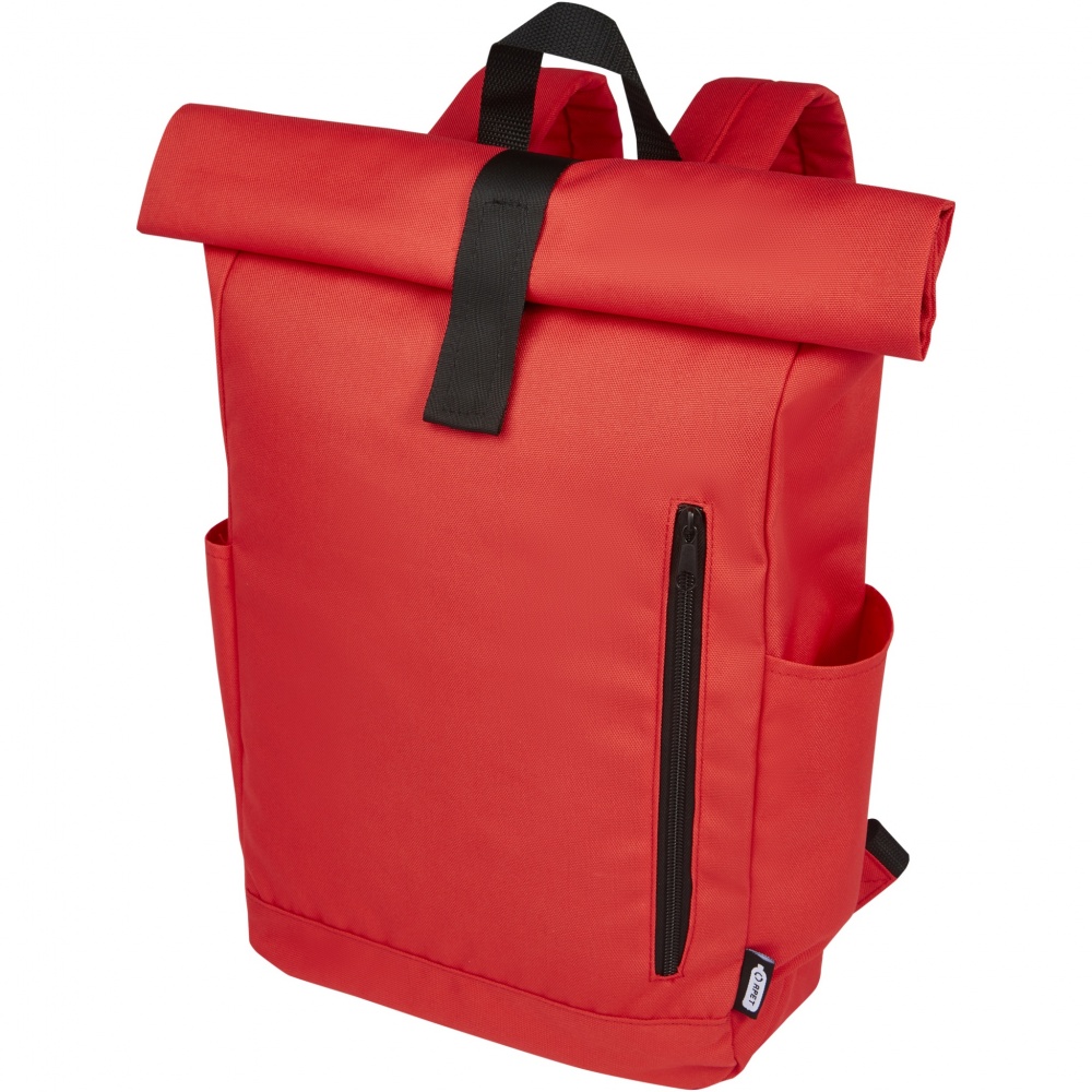 Logo trade promotional products picture of: Byron 15.6" GRS RPET roll-top backpack 18L