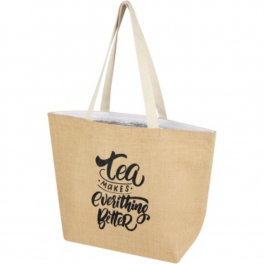 Logo trade business gifts image of: Juta 300 g/m² jute cooler tote bag 12L