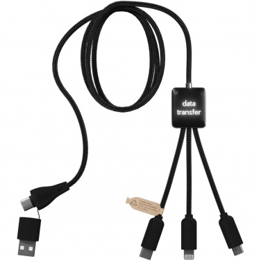 SCX.design C45 5-in-1 rPET charging and data cable with light-up logo – detail view 2