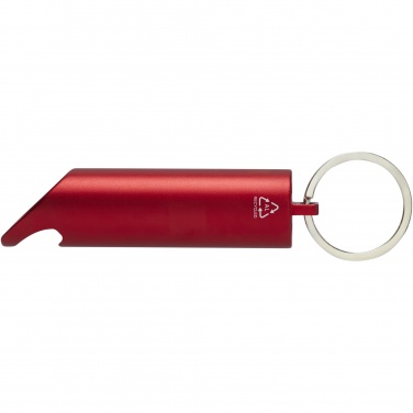 Logo trade promotional giveaways picture of: Flare RCS recycled aluminium IPX LED light and bottle opener with keychain