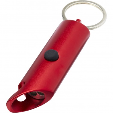 Logo trade corporate gift photo of: Flare RCS recycled aluminium IPX LED light and bottle opener with keychain