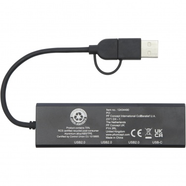 Logotrade promotional gift image of: Rise RCS recycled aluminium USB 2.0 hub