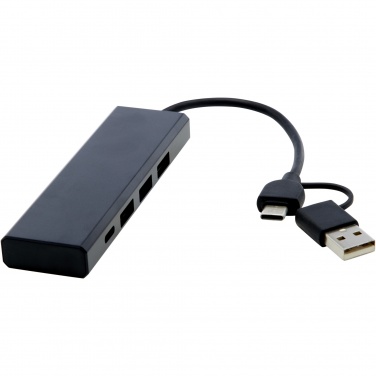 Logotrade corporate gift image of: Rise RCS recycled aluminium USB 2.0 hub