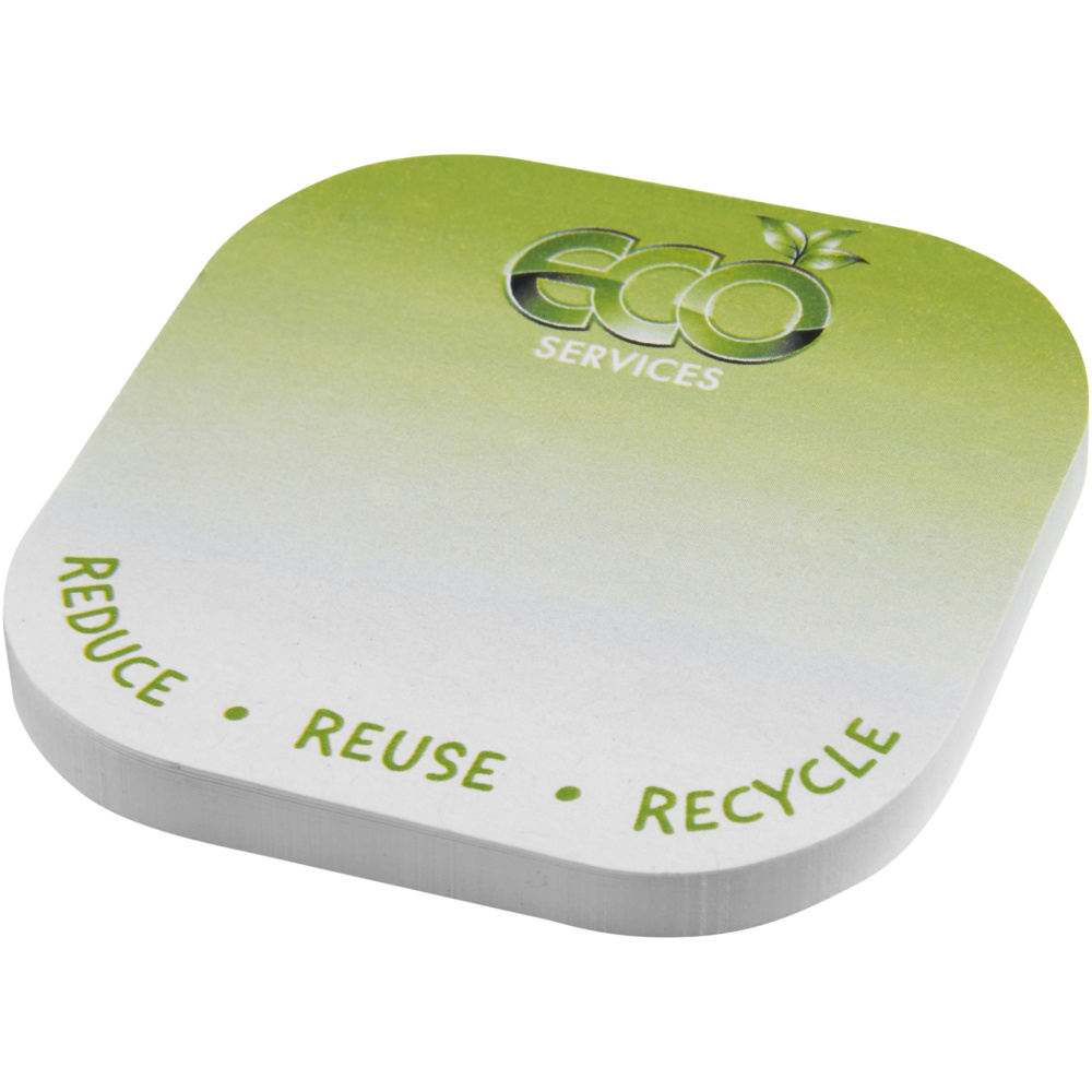 Sticky-Mate® square-shaped recycled sticky notes with rounded corners, White, colour variant