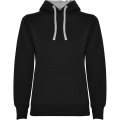 Urban women's hoodie, Solid black / Marl Grey
